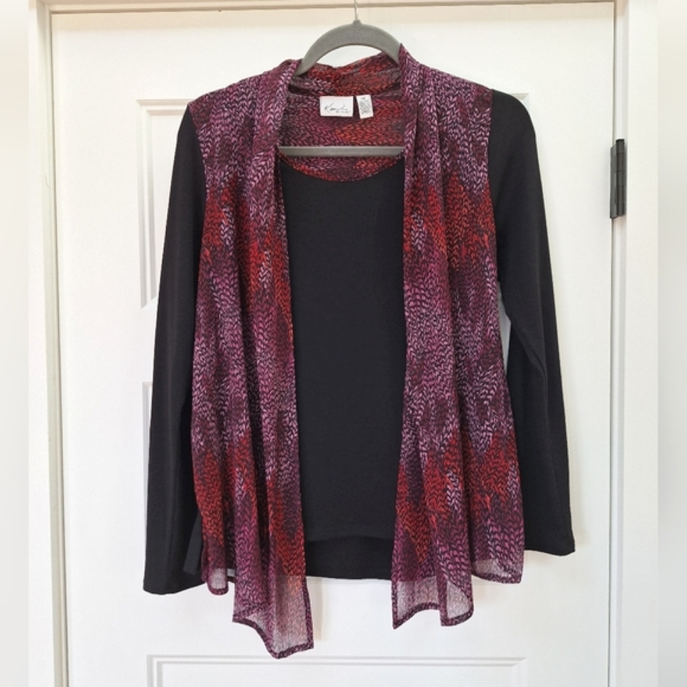 Sheer Feather Pattern Blouse